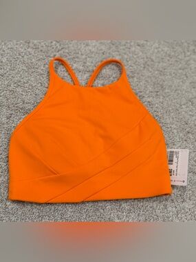 Lululemon Flow Y High-Neck Bra - Bright Orange